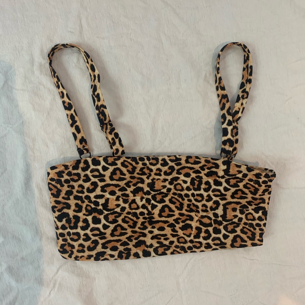 LA Hearts Cheetah Print Bikini Top